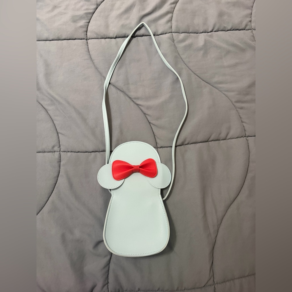 Kids light blue Mouse Crossbody Bag with Red Bow - Picture 4 of 4